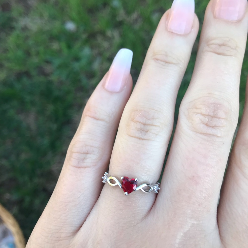 New Huitan Simple Heart Ring For Women - Picture 3 of 5